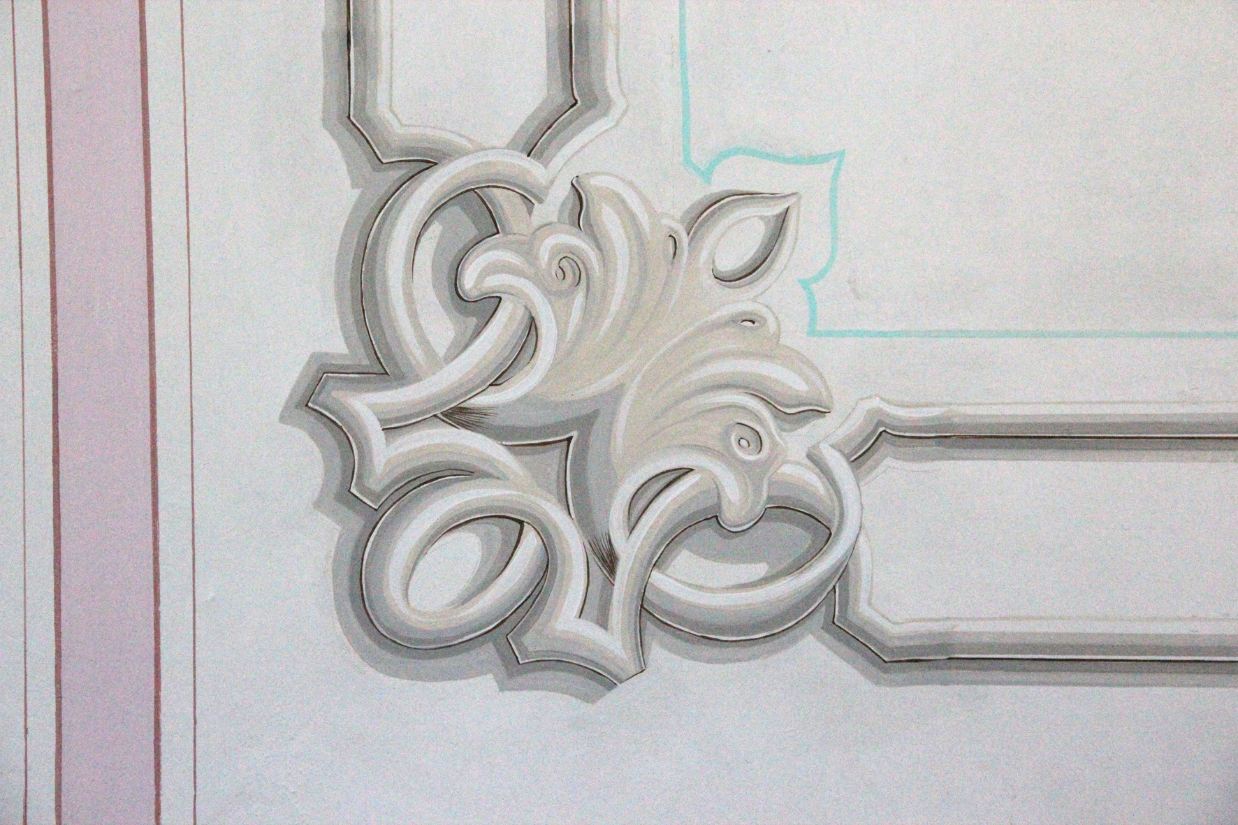 Eckdekor der Deckenbemalung - Rathaus Esens